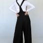 Black Knotted Straps Patch Pocket Wide Leg Jumpsuit