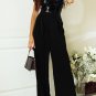 Black Sequin Tube Top Wide Leg Jumpsuit
