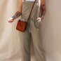Sage Green Drawstring Buttoned Straps Cropped Overall