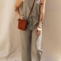 Sage Green Drawstring Buttoned Straps Cropped Overall