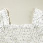 White Boho Floral Smocked Wide Leg Short Puff Sleeve Jumpsuit