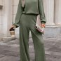Laurel Green Solid Ribbed Knit Keyhole Back High Waist Jumpsuit