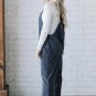 Real Teal Solid Pocketed Loose Fit Corduroy Overall