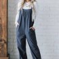 Real Teal Solid Pocketed Loose Fit Corduroy Overall