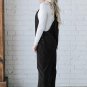 Black Solid Pocketed Loose Fit Corduroy Overall