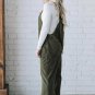 Jungle Green Solid Pocketed Loose Fit Corduroy Overall
