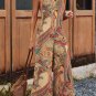 Red Paisley Printed Spaghetti Straps Elegant Wide Leg Jumpsuit