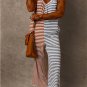 Yellow Stripe Two Tone Contrast Spaghetti Strap Backless Overall