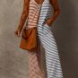 Yellow Stripe Two Tone Contrast Spaghetti Strap Backless Overall