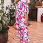 Pink Floral Print Asymmetrical Neckline Single Shoulder Belted Jumpsuit
