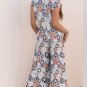 Sky Blue Floral Sleeveless Buttoned Pocketed Wide Leg Jumpsuit