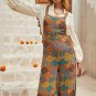 Multicolour Boho Floral Print Crossed Straps Ankle-length Jumpsuit
