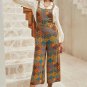 Multicolour Boho Floral Print Crossed Straps Ankle-length Jumpsuit