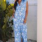 Myosotis Floral Print Half Button Wide Leg Relaxed Sleeveless Jumpsuit