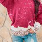 Red Leopard Bleached Pullover Sweatshirt