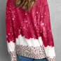 Red Leopard Bleached Pullover Sweatshirt