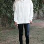 White Cowl Neck Textured Sweatshirt