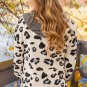 Leopard Print Color Block Pocketed Drawstring Hoodie