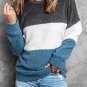 Gray Oversized Colorblock Plush Sweatshirt