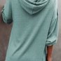 Buttoned High and Low Hem Hoodie