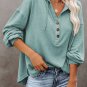 Buttoned High and Low Hem Hoodie