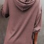 Buttoned High and Low Hem Hoodie