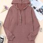 Buttoned High and Low Hem Hoodie