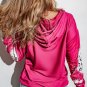 Rose Leopard Bleached Hoodie with Pocket