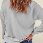 Gray Plain Crew Neck Pullover Sweatshirt