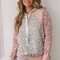 Pink Leopard Long Sleeve Hooded Sweatshirt