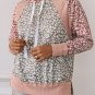 Pink Leopard Long Sleeve Hooded Sweatshirt