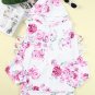 White Floral Print Criss-Cross Cold Shoulder Hoodie