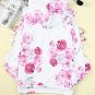 White Floral Print Criss-Cross Cold Shoulder Hoodie