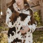 Zip Collar Cow Print Fleece Sweatshirt