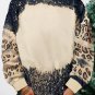Black Tie Dye Leopard Drop Shoulder Sweatshirt