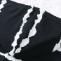 Black Striped Drawstring Button Long Sleeve Hoodie