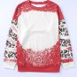 Red Tie Dye Leopard Drop Shoulder Sweatshirt