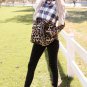Leopard Plaid Patchwork Cowl Neck Sweatshirt