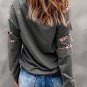 Leopard Insert Gray Sweatshirt