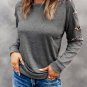 Leopard Insert Gray Sweatshirt