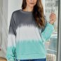 Gray Color Block Tie Dye Pullover Sweatshirt