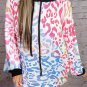 Multicolor Colorful Leopard Drawstring Splicing Hoodie