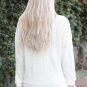 White Cowl Neck Textured Sweatshirt