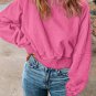 Rose Acid Wash V-shape Open Back Sweatshirt