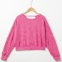 Rose Acid Wash V-shape Open Back Sweatshirt