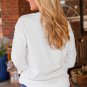 White WILD WEST Steer Skull Graphic Ribbed Sweatshirt