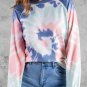 Multicolor Ombre Tie Dye Loose Leisure Sweatshirt