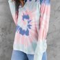 Multicolor Ombre Tie Dye Loose Leisure Sweatshirt