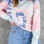 Multicolor Ombre Tie Dye Loose Leisure Sweatshirt