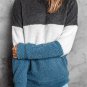 Gray Oversized Colorblock Plush Sweatshirt